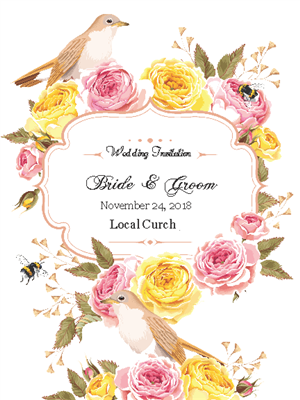 Round Corner Tabs Wedding Invitation