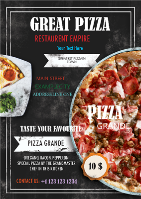 Reverse Sash, Corner Clips Pizza Flyer A4