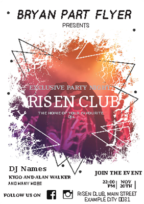 Straight Tab, Edge Color A7 Party Flyer